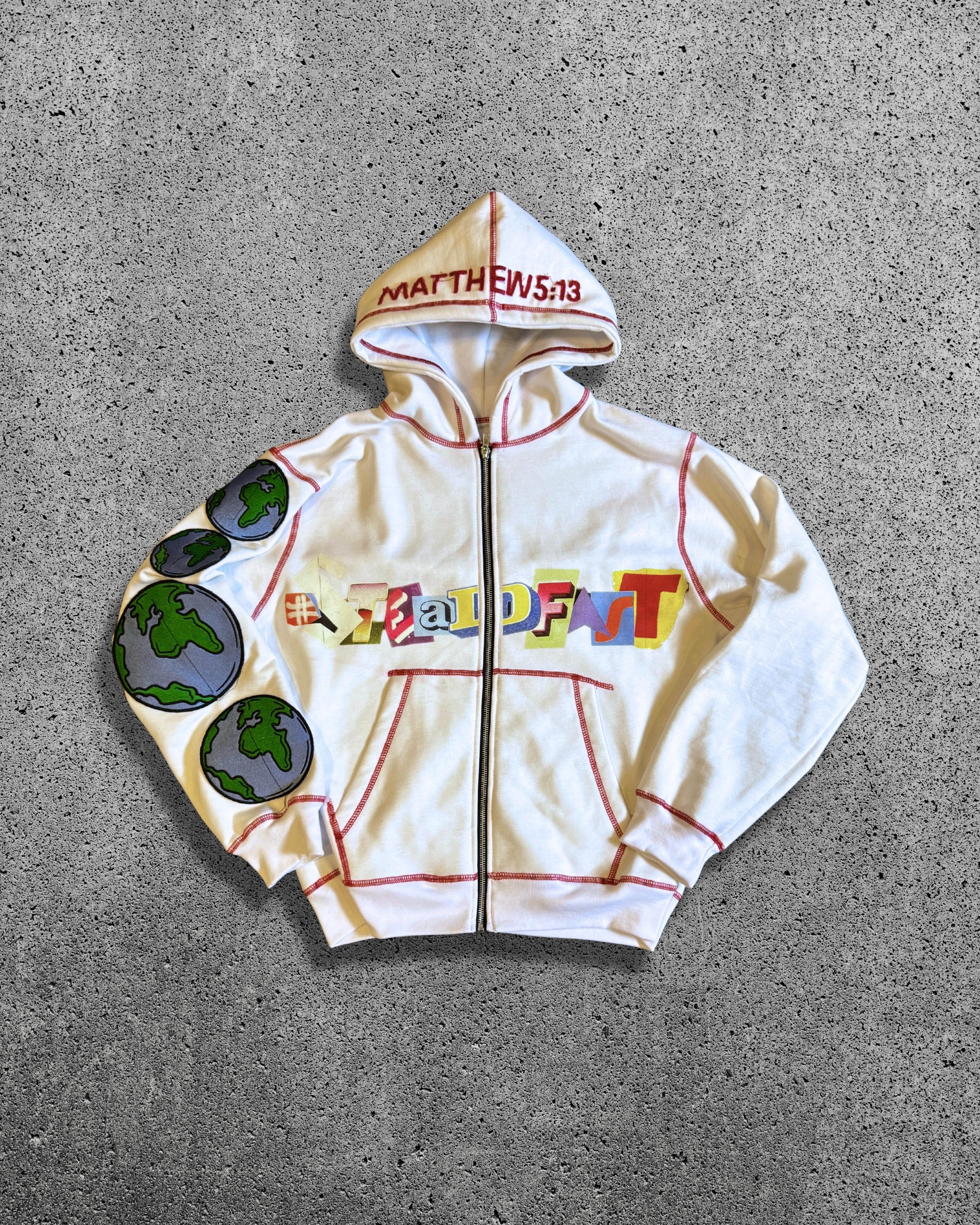 White Zip-Up Hoodie(Preorder!)